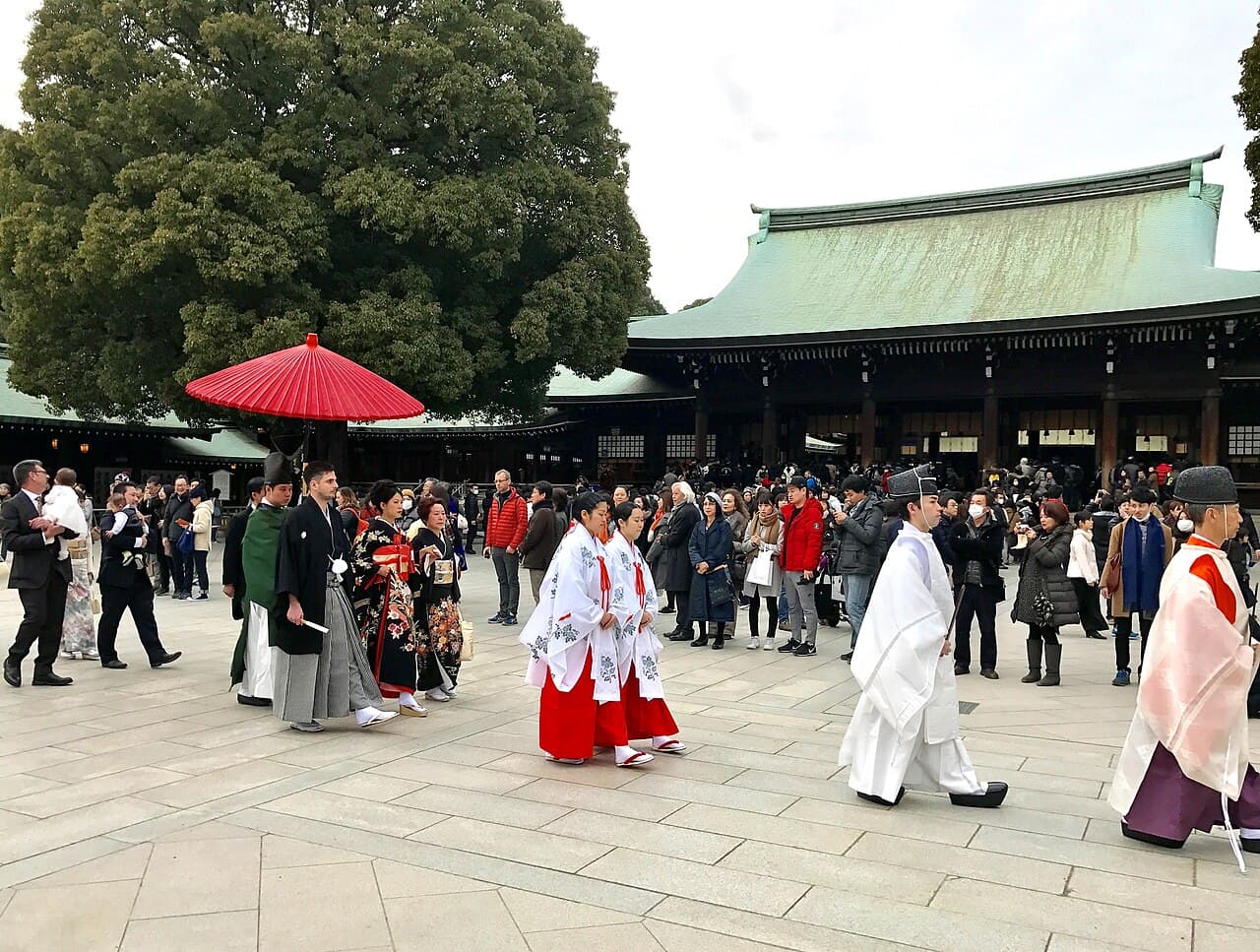 Shinto wedding ceremony at Meiji Jingu Shrine, Tokyo