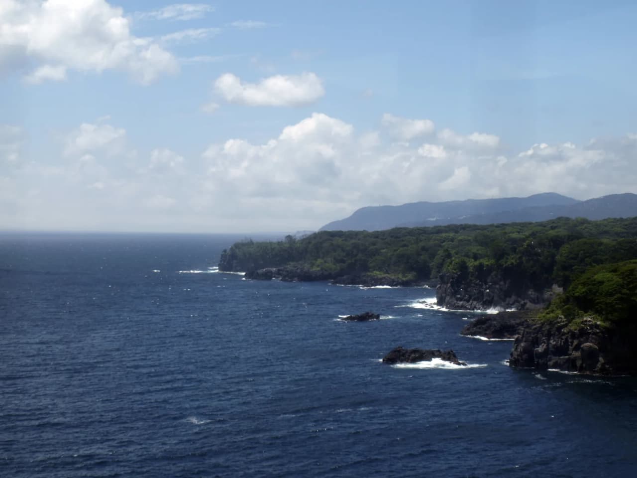 Lava cliffs and sea at Jogasaki Coast, Ito, Shizuoka, seen from the Kadowakizaki Lighthouse