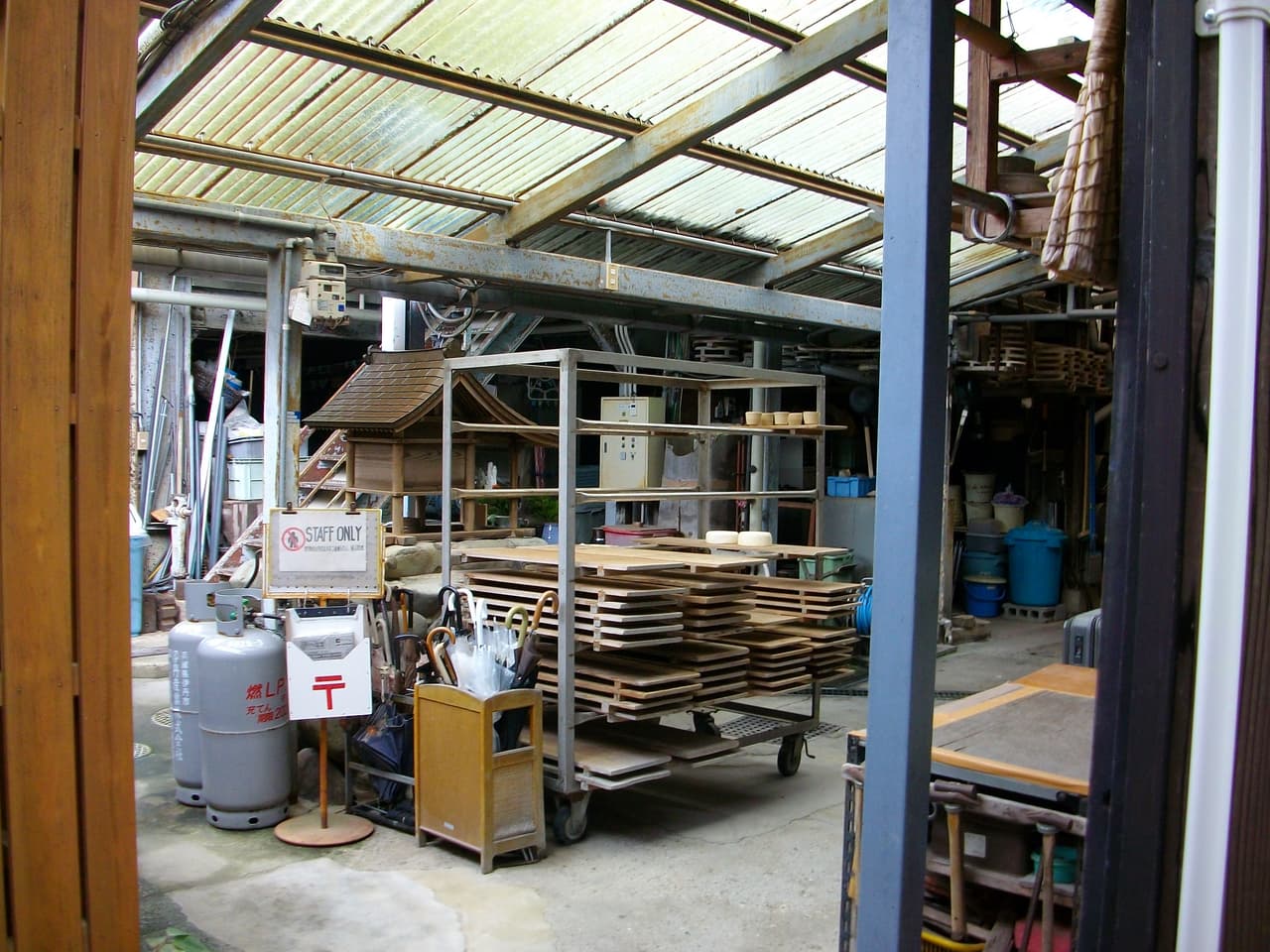 Inside a working Japanese pottery workshop — a representative photo taken at the Asahiyaki kiln in Uji, Kyoto, not one of the Tokyo studios in this guide