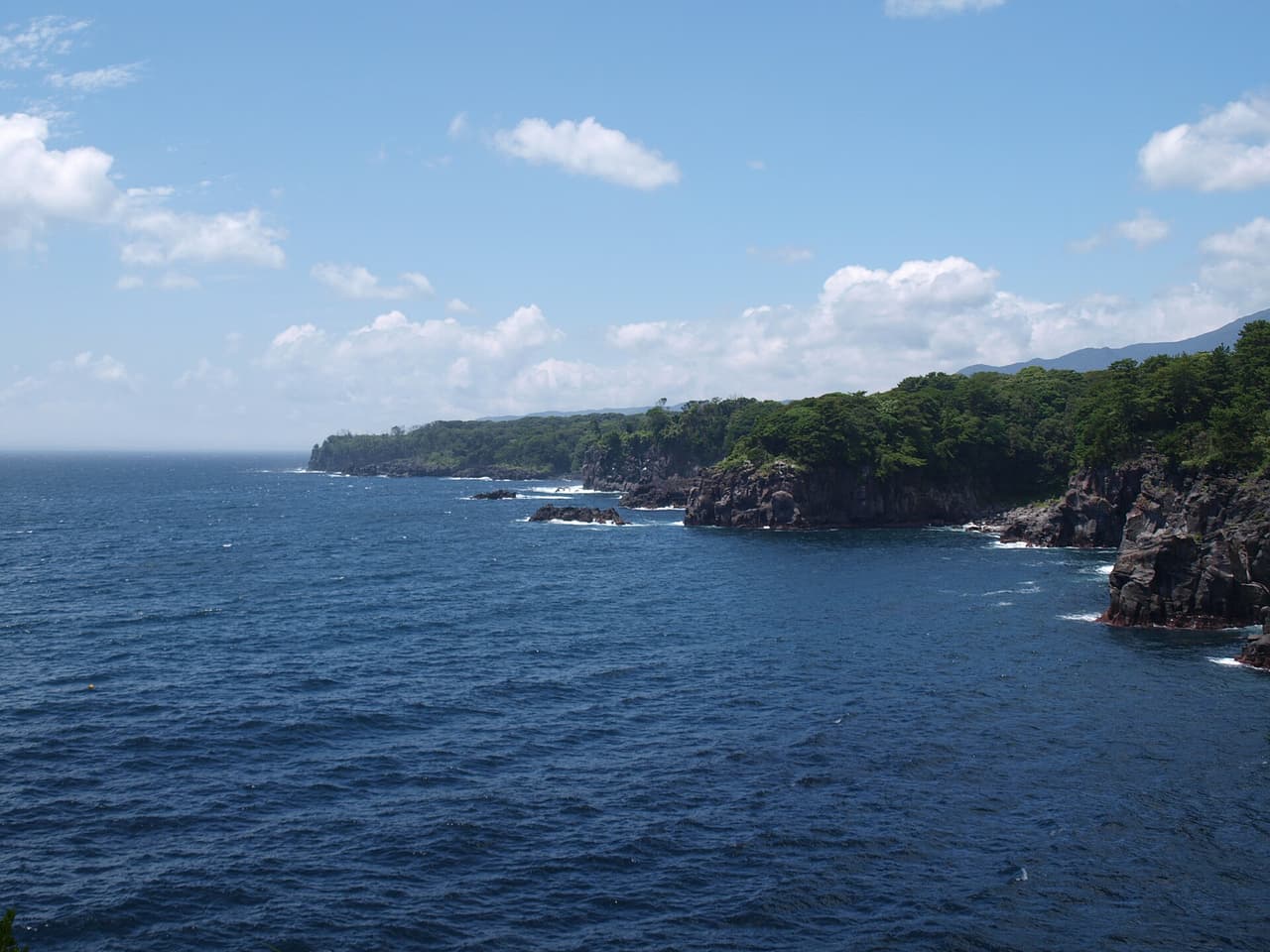 Lava headlands of the Jogasaki coast in Ito, Shizuoka, home of the Izu Oceanic Park dive area